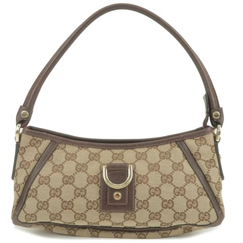 Auth Gucci handbag GG canvas 130939 beige gold metal